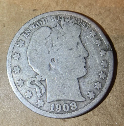 1908-S Barber Half Dollar — photo from the most recent tracked eBay sale