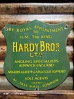 VINTAGE HARDY BROS PORCELAIN SIGN OLD ANGLING FLY FISHING ROD REELS TACKLE UK
