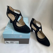 LifeStride GIOVANNA PRF, BLK MIC Fabric Pumps 7.5 Wide NWB