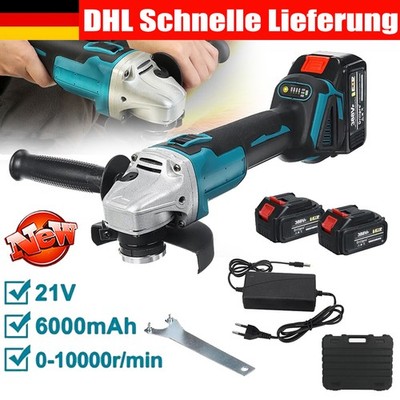125mm Akku Winkelschleifer Trennschleifer Schleifmaschine Flex mit 2X 21V Akku