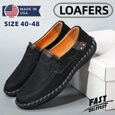 Men Large Loafers Business Casual Daily Driving Commuter Synthetic Leather Shoes