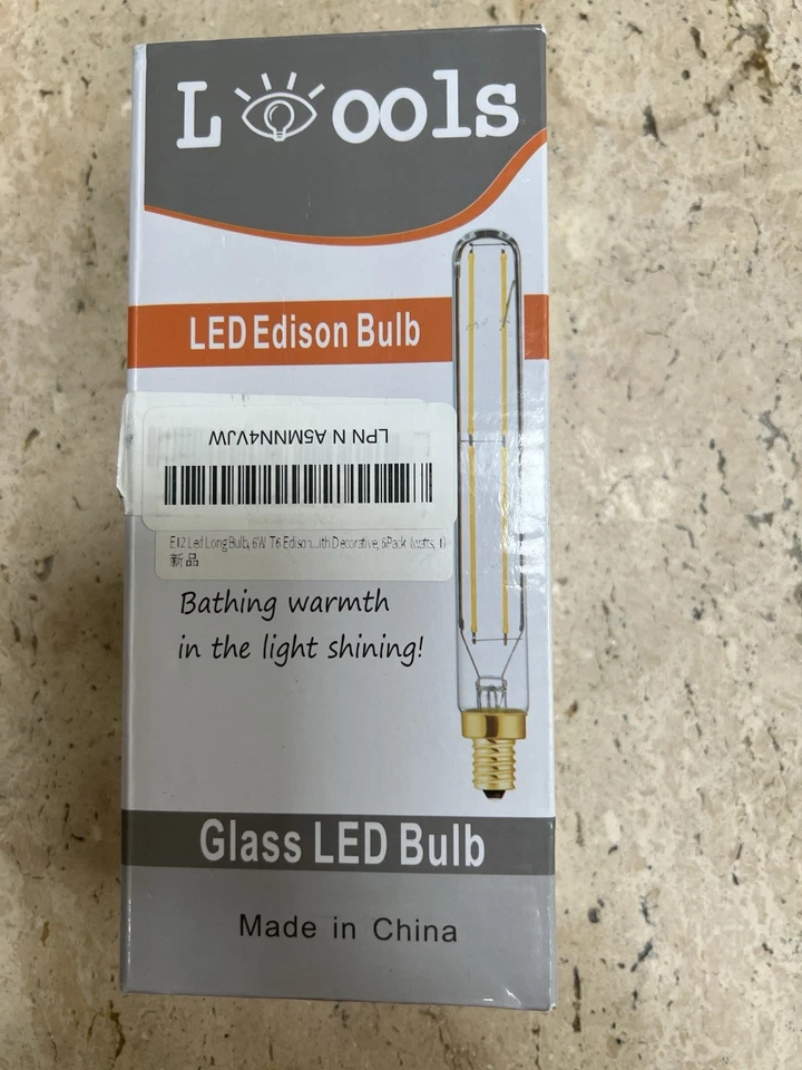 E12 Led Long Bulb, 4W T6 Edison Light Bulbs Cool White 5000K,7.3 inch,750lm, 75W - Image 3 of 4