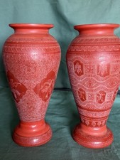 木制红色中国古董花瓶| eBay
