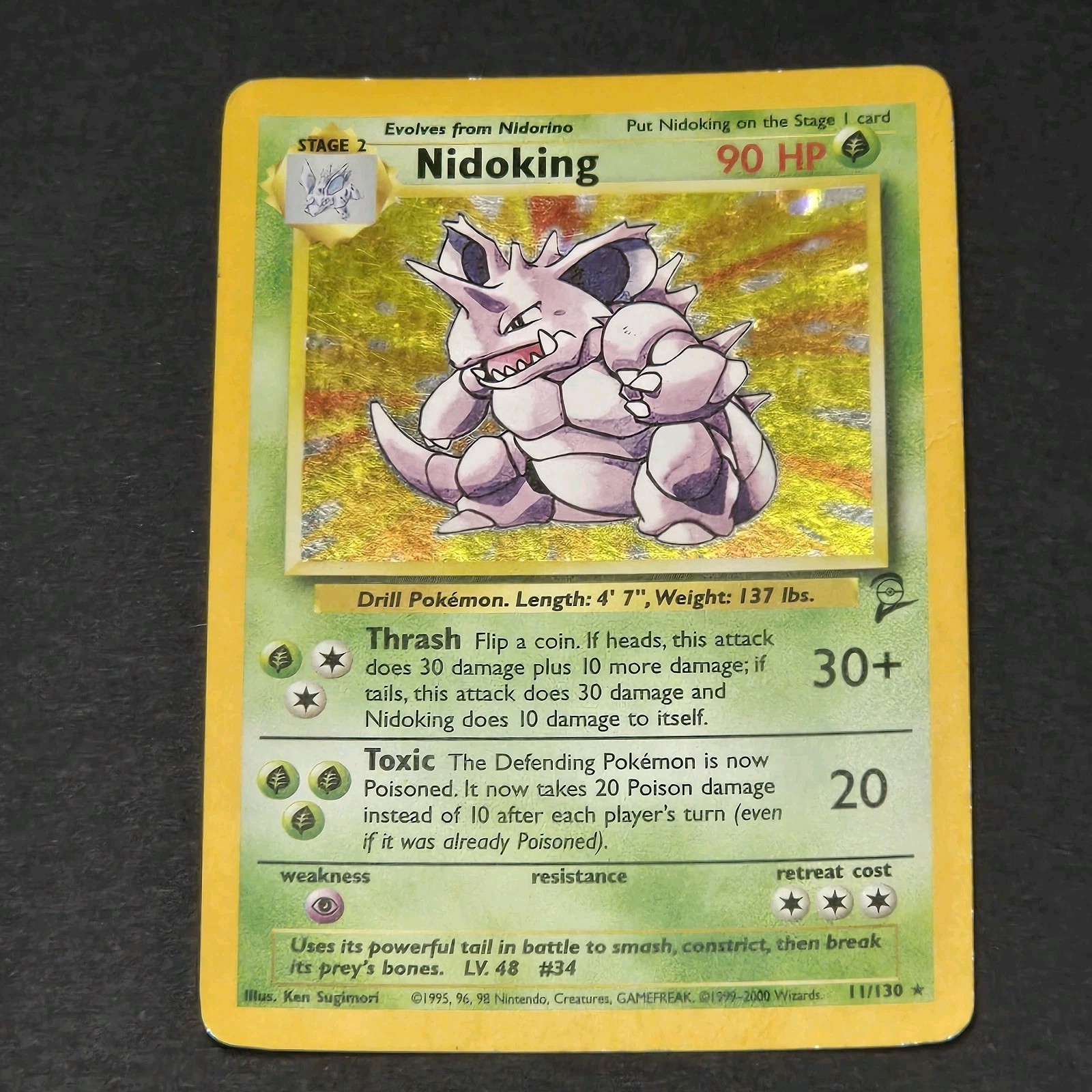 Nidoking 11/130 Base Set 2 Holo Rare Lightly Played Pokemon Card