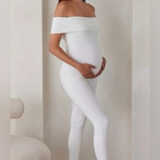 NWT Bumpsuit The Harper Maternity Ivory Unitard Jumpsuit One Piece Size S