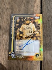 2025 Topps Chrome Gilded Collection Zac Veen Cast In Gold Auto RC /199