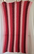 Pinks Light And Dark Pink Handmade Crochet Baby Girl Blanket Lap Throw 27W x 46L