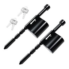 Trailer Coupler Lock, 2pc Key Aliked, 4 Adjustable Lengths, 1/4" 2 Pack Black