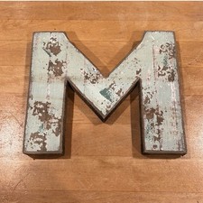 Rustic Wooden Letter M Wall Decor Farmhouse Initial Monogram 7.5  