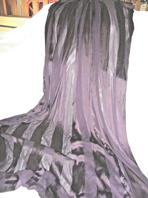 JC PENNEY CHRIS MADDEN PURPLE CHANTAL STRIPE (2) SHEER WINDOW PANELS 57 X 85