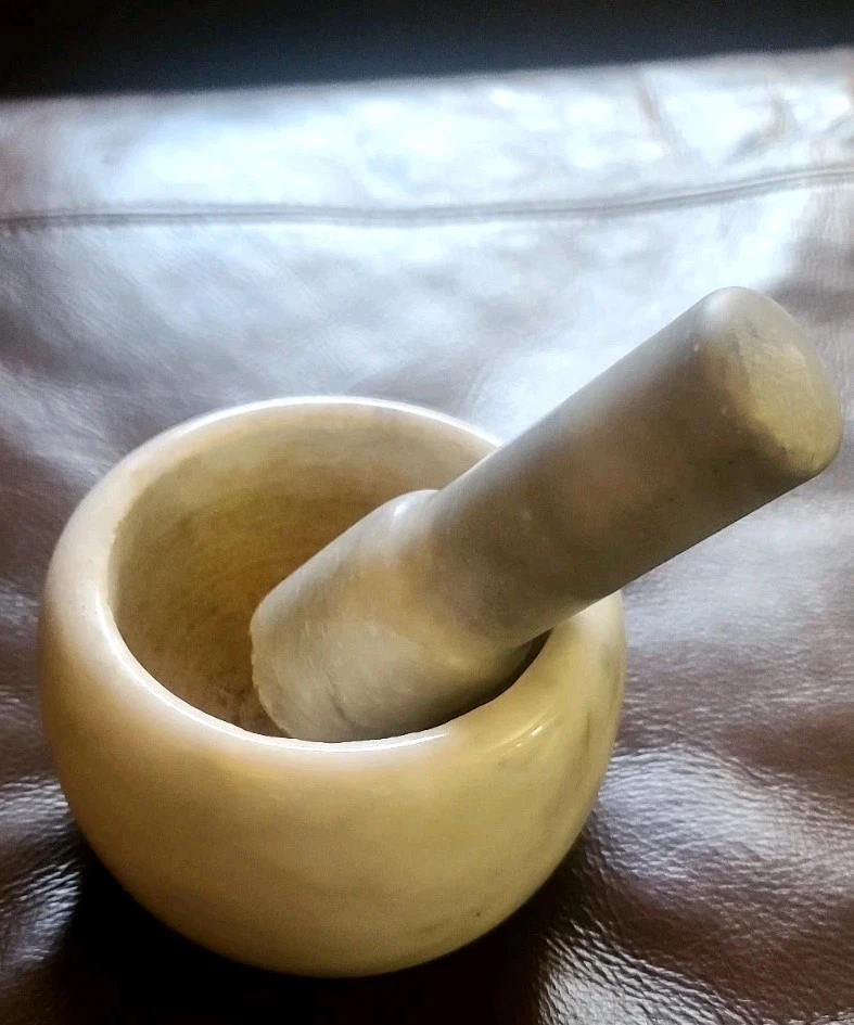 Marvpe Mortar and Pestle Set Herb Grinder Kitchen Tool Well Equipped Kitchen