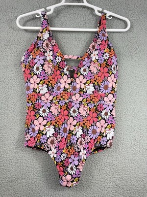 Womens 1X 16W-18W One Piece Floral Swimsuit Beach Resort Cruise Pool Party