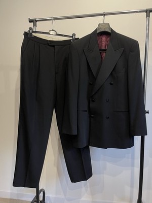 Vintage St Michael Marks & Spencer Double Breasted Suit 1994 Made UK Black 40L
