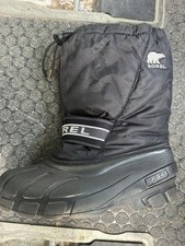 Sorel Snow Boots Waterproof Black Winter Boots Youth Size 4 Black