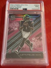 2021 Panini Spectra Justin Fields Neon Nights Rookie Card RC PSA 9 NN-34