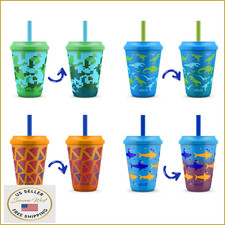 Ello Kids 12oz Reusable Color Changing Sippy Cups w/ Splash-Proof Lids