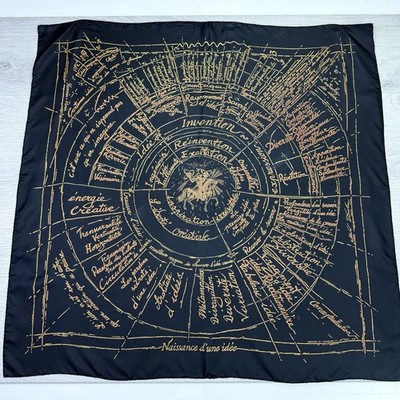 Vintage HERMES 2004 Naissance d'une Idée''  Silk Scarf Carre 90 Michel Duchene