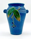 VINTAGE WELLER POTTERY ART DECO CORNISH VASE-BRIGHT COLORS; STRONG MOLD-CA:1933
