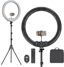 21 Inch Ring Light with Stand Outer 55W 5600K Dimmable LED Light, Tripod Stand,A