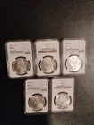 Lot 5 Morgan Silver Dollars ALL NGC: MS64 1885-O + 4x MS63 - 10% Charity