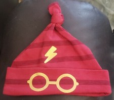 HARRY POTTER Infant Striped Hat Lightning/Glasses For Your Little Wizard 0-9M