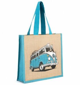Blue VW Campervan Personalised School Shoulder Messenger Bag