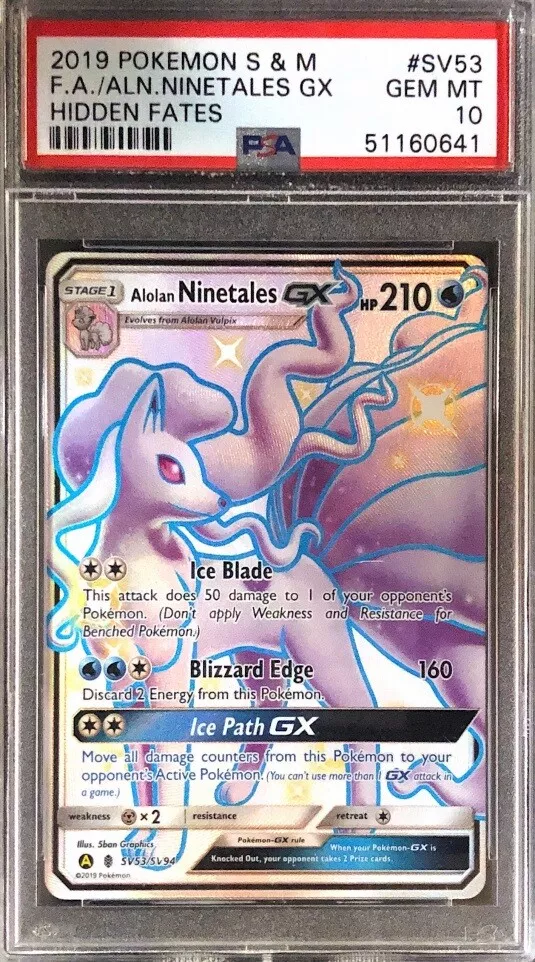 2019 Pokemon S&M Hidden Fates Full Art Articuno GX #SV54 PSA 10 GEM MINT