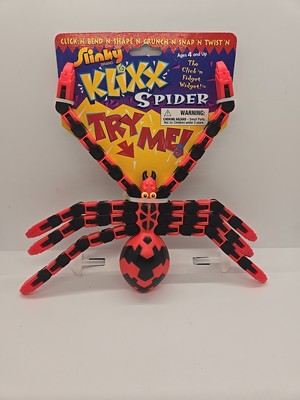 Klixx Slinky Spider Red & Black Vintage 90s Fidget Widget New Hard To Find