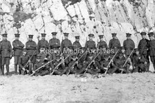 nvb-100 WW1 Platoon 3 3-7th Cyclist Battn Welsh Regiment, Tenby 1915. Photo