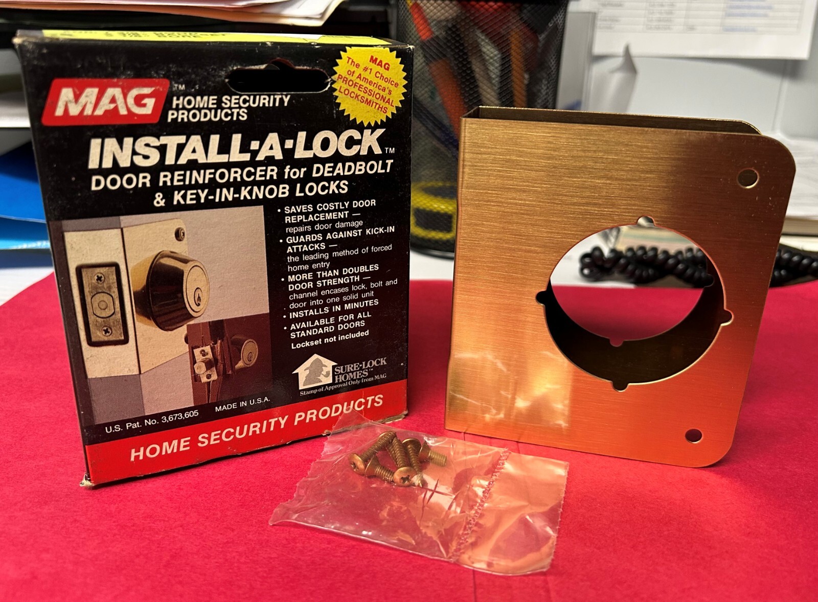 MAG Install-A-Lock Door Reinforcer for Deadbolt/Key-In-Knob Locks (51-BN)