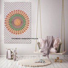Tapisserie Murale Mandala Paon Indien Décor Affiche Blanche Nappe Tapis