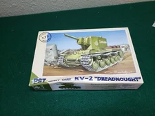 PST 72017 WWII Russian Heavy Tank KV-2 Dreadnought 1/72 Scale, Started, Open box