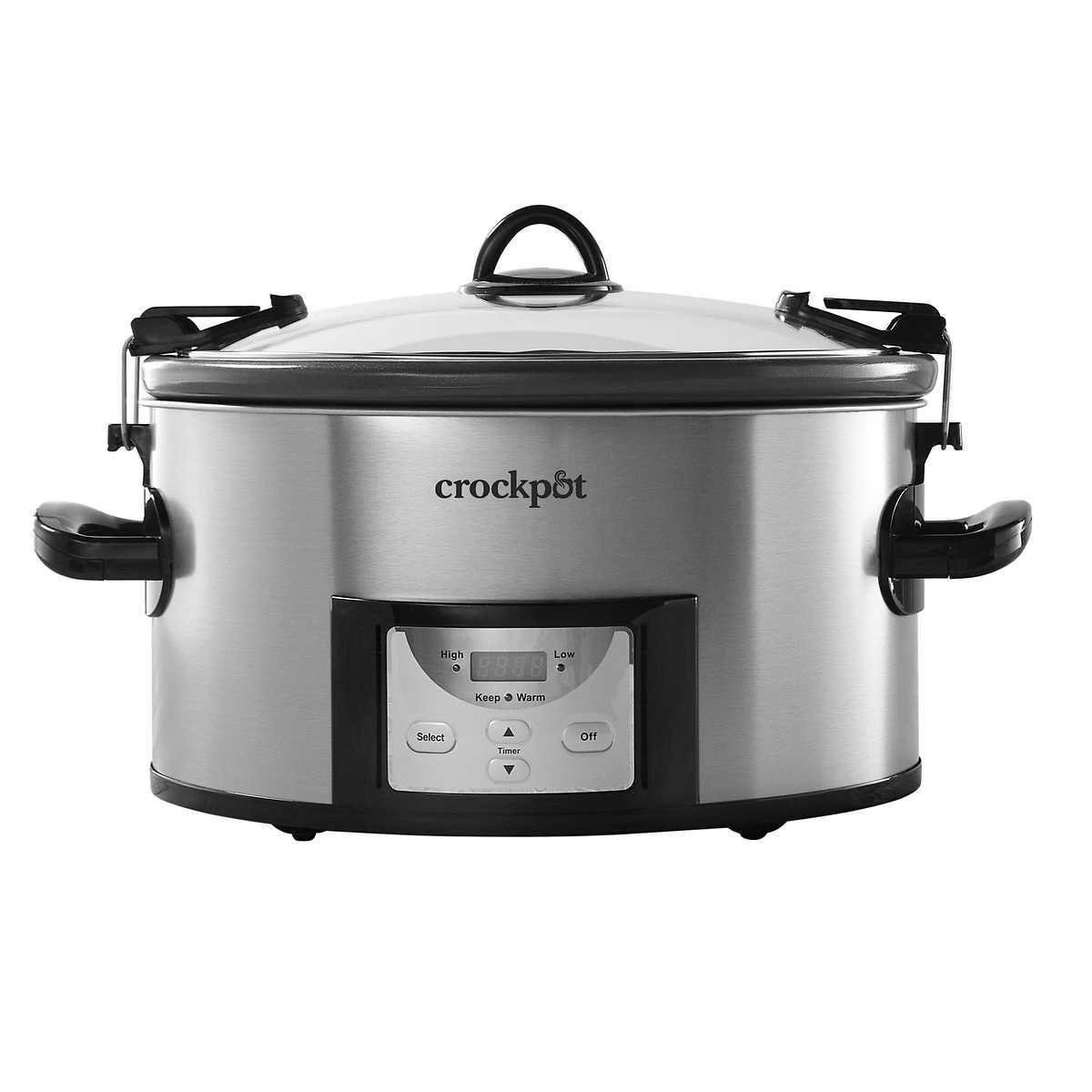 Crockpot Portable 6 Quart Slow Cooker with Locking Lid and Digital Timer