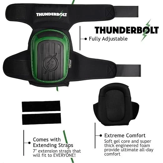 Rodilleras Thunderbolt para hombre construcción rodilleras para trabajo rodilleras para hombre Foto 3 de 4