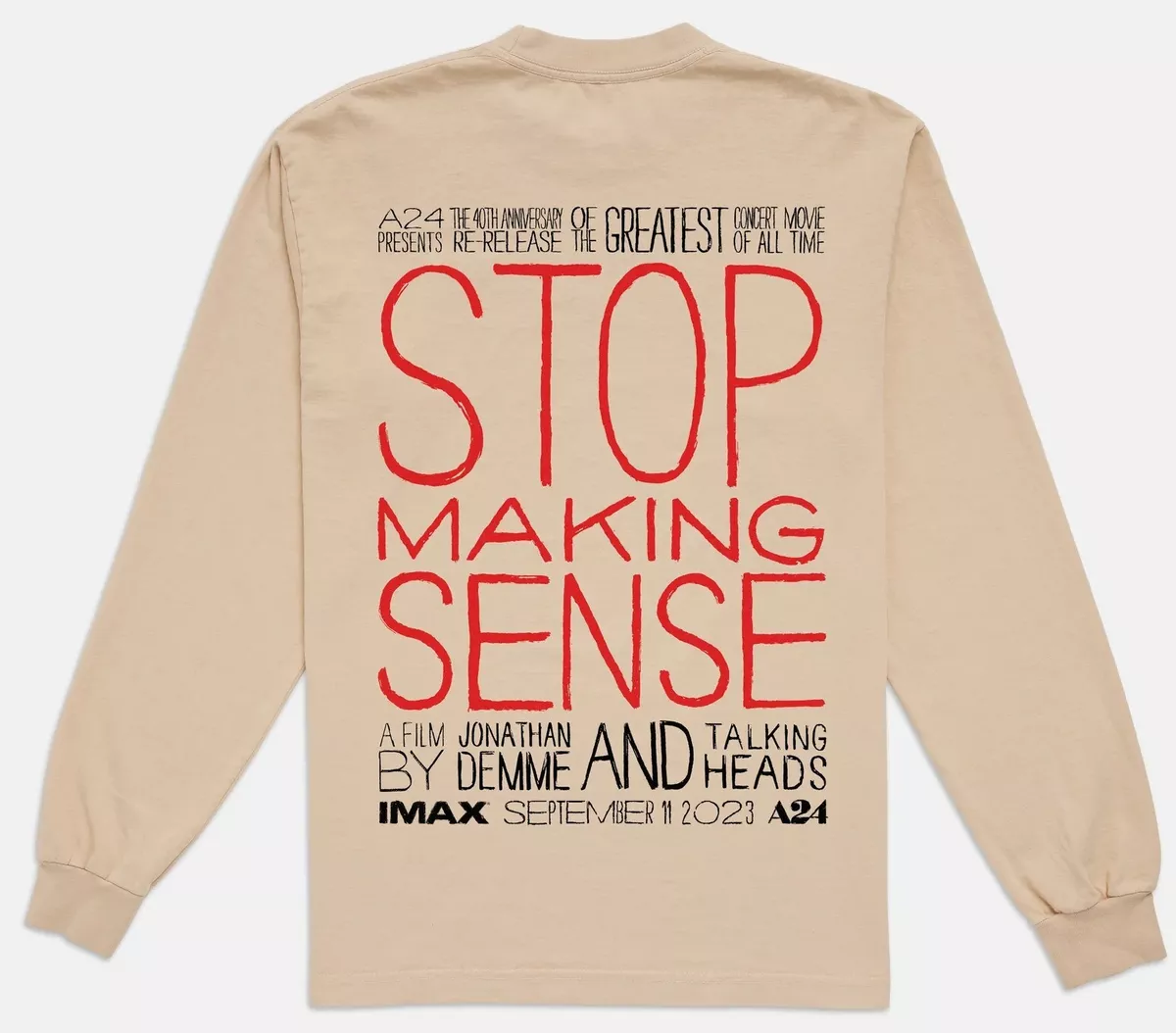 A24 Stop Making Senseトーキング・ヘッズ Tシャツ・Lサイズ