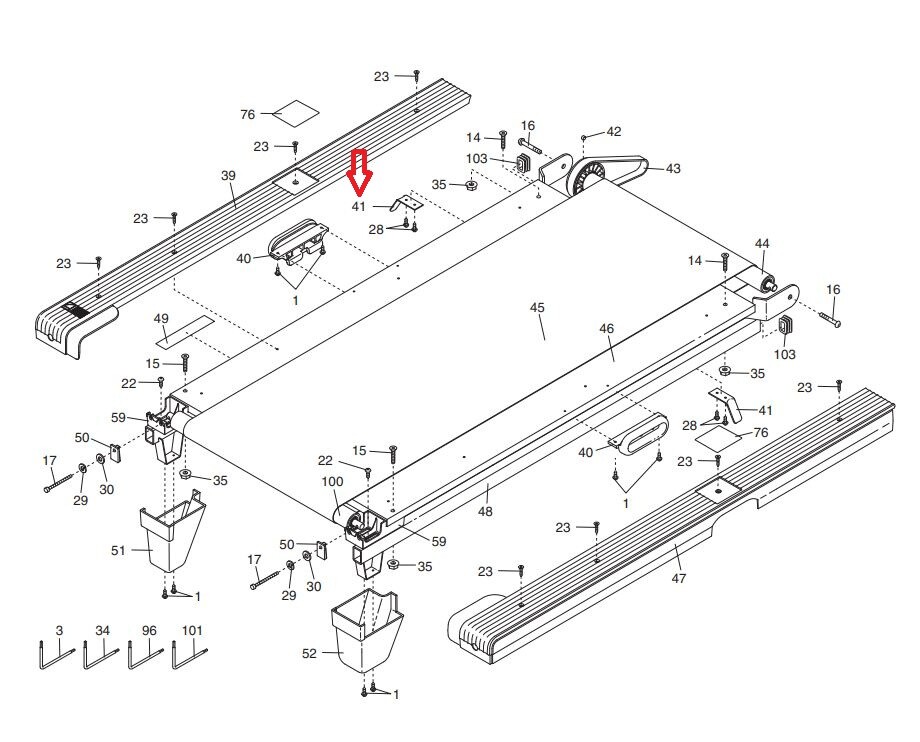 FreeMotion Gold's Gym Proform HealthRider Treadmill Walking Belt Guide  198640