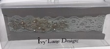 Garter Lingerie Crystal/ Beaded Blue Lace Ivy Lane Design Amelia Wedding Day New