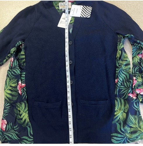 Sandrine Rose vs Free People Tropical Cardigan Women’s Large Navy Oversized - Picture 7 of 11