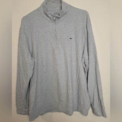 Vineyard Vines Men's Solid Broadfield Half-Zip Pullover Top Grey
