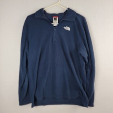 The North Face Fleece Sweater Mens M Blue 1/4 Zip Pullover Long Sleeve Outdoor