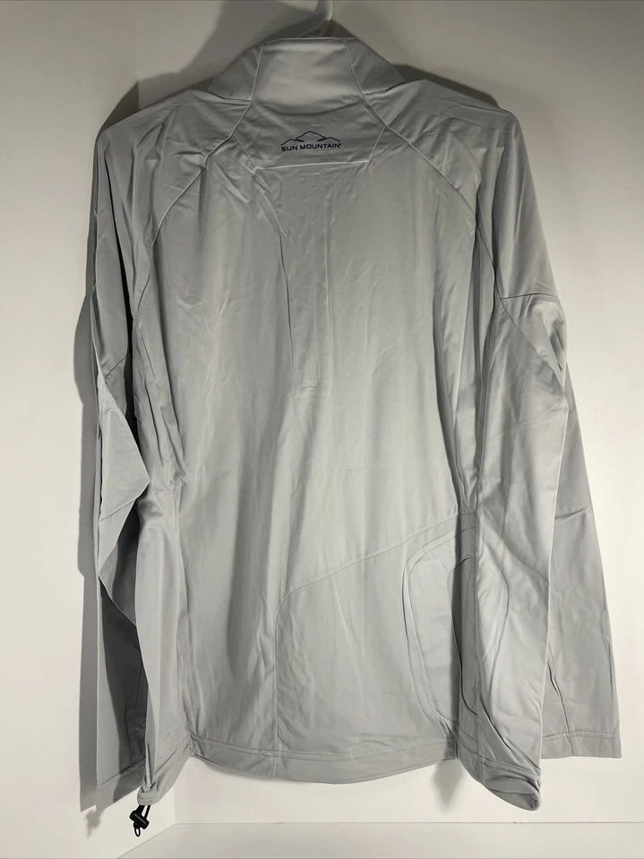 Camisa de viento de golf Sun Mountain chaqueta para hombre gris medio Valero Texas abierta 1/4 cremallera Foto 2 de 4