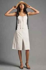 Anthropologie Slim Corset Denim Midi Dress s nwt Sexy Lace up Pilcro
