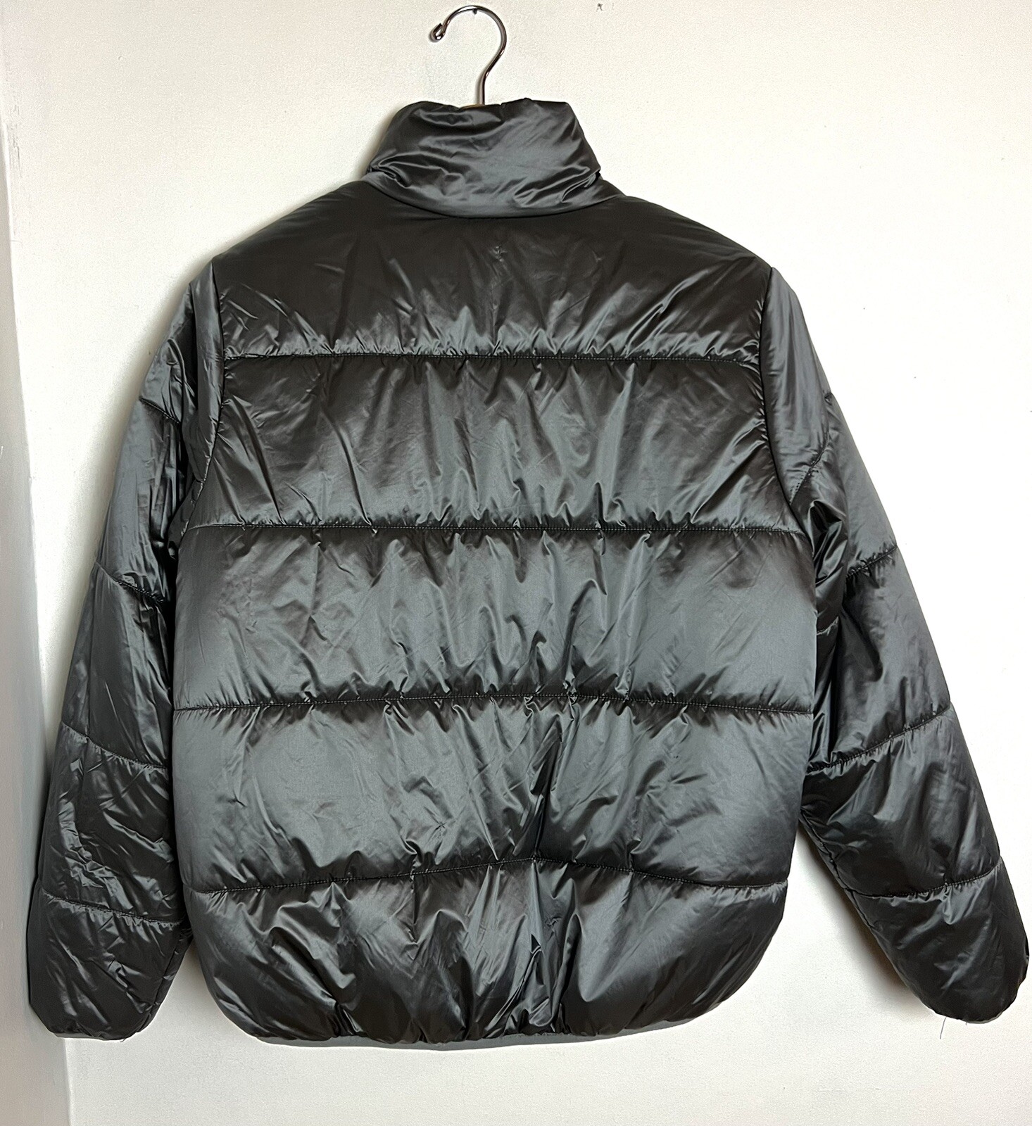 Universal Thread Puffer Coat Metallic Silver Zip … - image 6