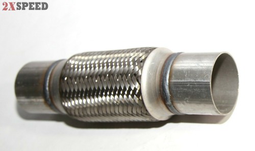 Piping Connector 2.25" ID 10" Overall Length w/6" Double Braided SS Flex Pipe - 第 1/9 張圖片
