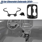 Black Wood Steering Wheel + Gear Shift Trim Cover For Chevy Colorado Canyon 14+