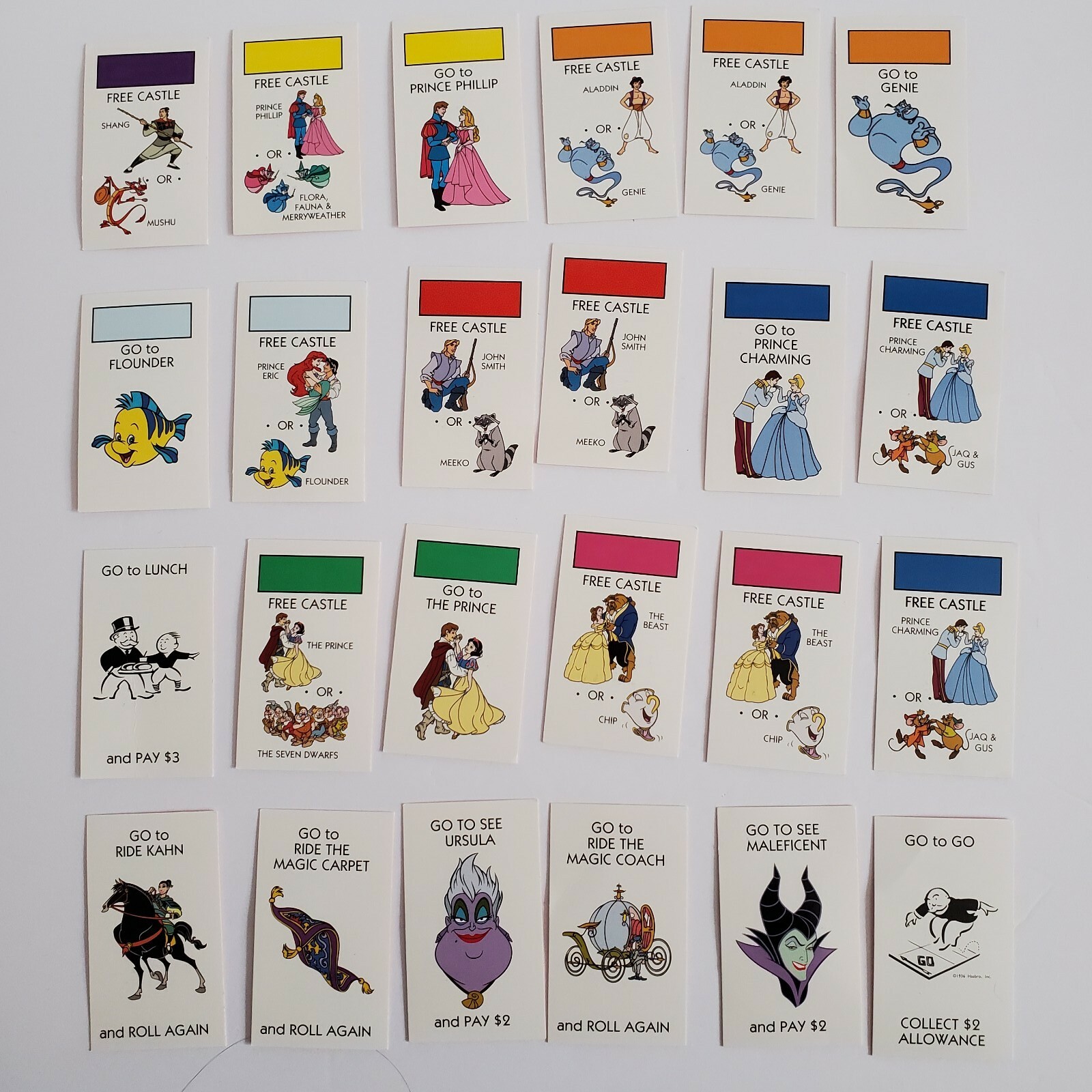 Monopoly Junior Jr DISNEY PRINCESS Replacement Parts Pieces 24 PINK