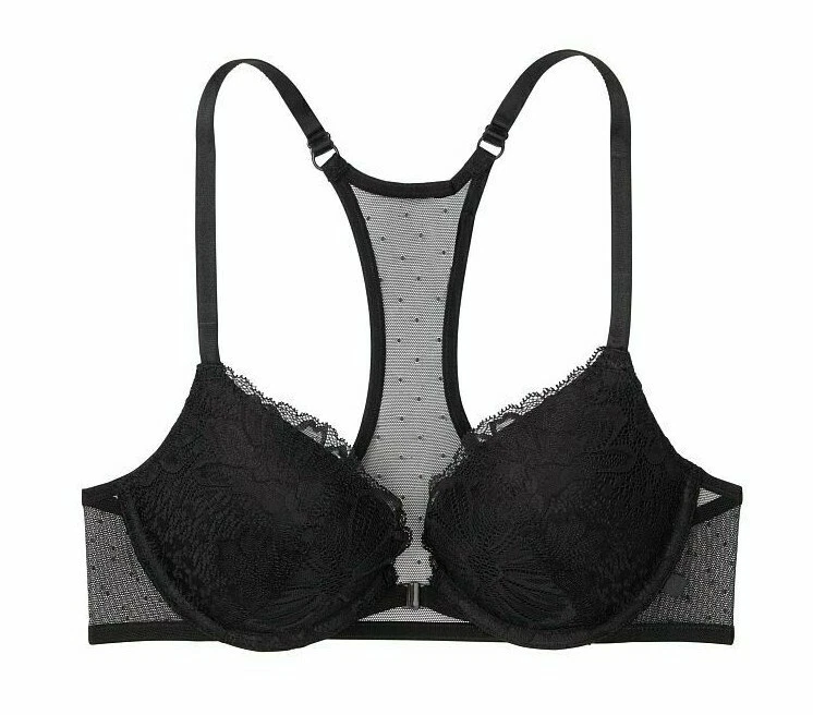 Buy Victoria's Secret Black Lace Push Up Racerback Bra from the