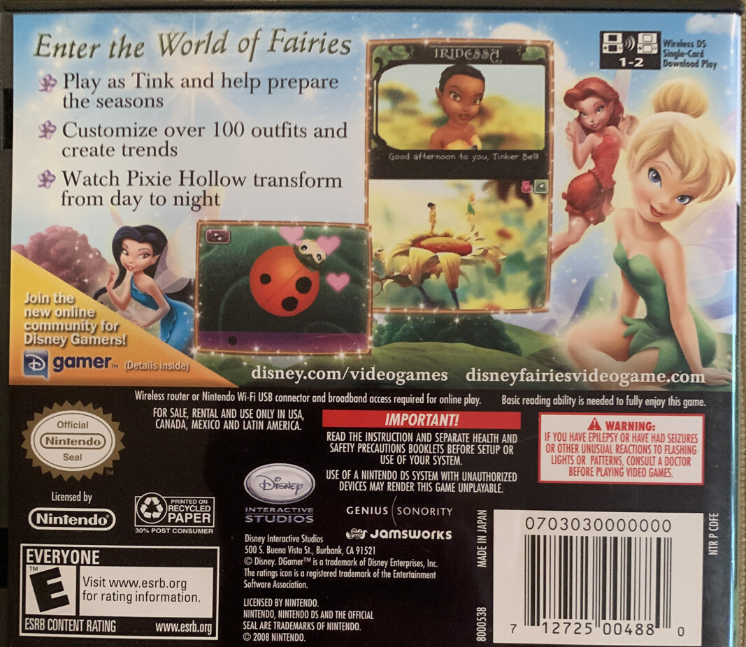 Disney Fairies: Tinker Bell (Nintendo DS, 2008) 712725004880| eBay