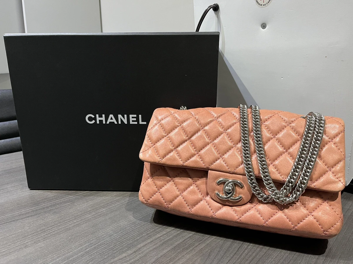 Pre-owned Chanel Medium Classic Double Flap in Iridescent Green