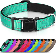 Reflective Dog Collar Soft Neoprene Padded Breathable Nylon Pet Collar
